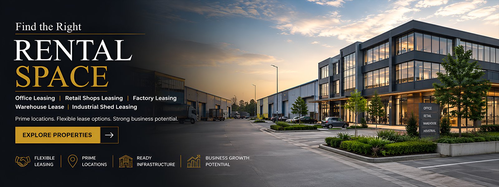 Factory, Warehouse, Commercial & Residential Properties for Rent in Noida & Greater Noida